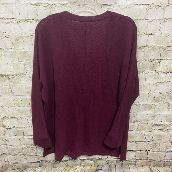 American Eagle Purple V Neck Boyfriend Cardigan Sweater - Picture 3 of 5